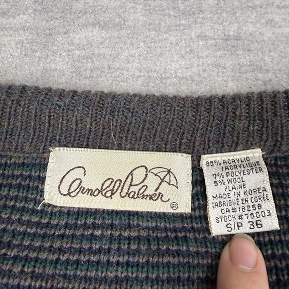 Arnold Palmer Sweater Mens Small Vintage 90s Cardigan Embroidered Golf Grandpa - Picture 4 of 10